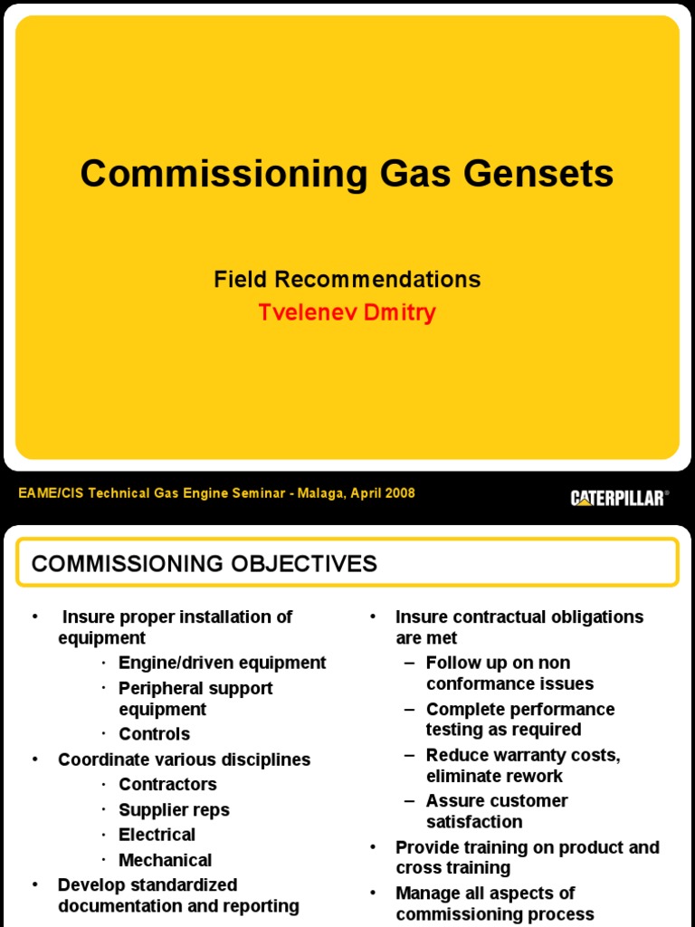 Gas Engine Commissioning Guide | PDF | Engines | Electric Generator