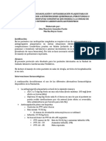 Protocolo Antiocoagulación y Antiagregación Plaquetaria en Pacientes Sometidos A Intervenciones Quirúrgicas