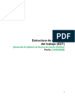 Estructura de Desglose Del Trabajo (EDT) : (Desarrollo de Software de Reserva de Cancha Sintética) (14/03/2020)