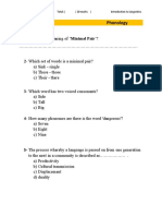 Introduction to Linguistics exam questions
