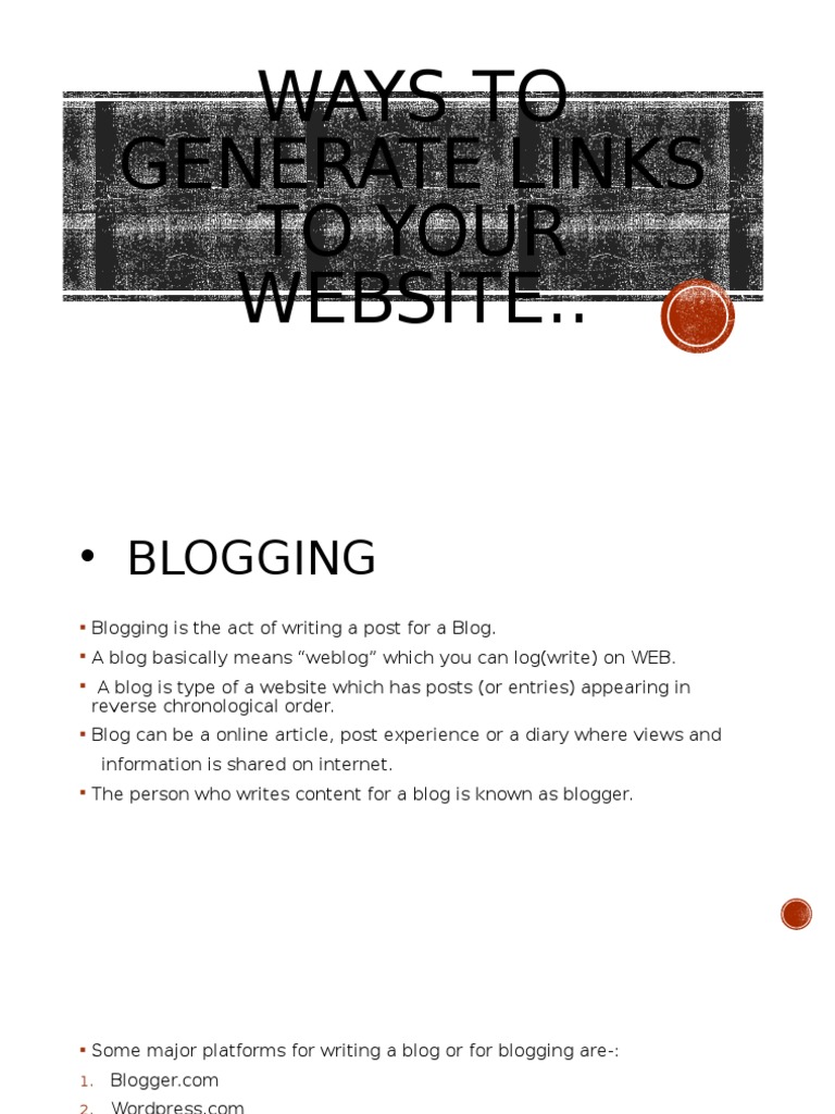 Effective Link Generation Strategies | PDF | Blog | Social Media