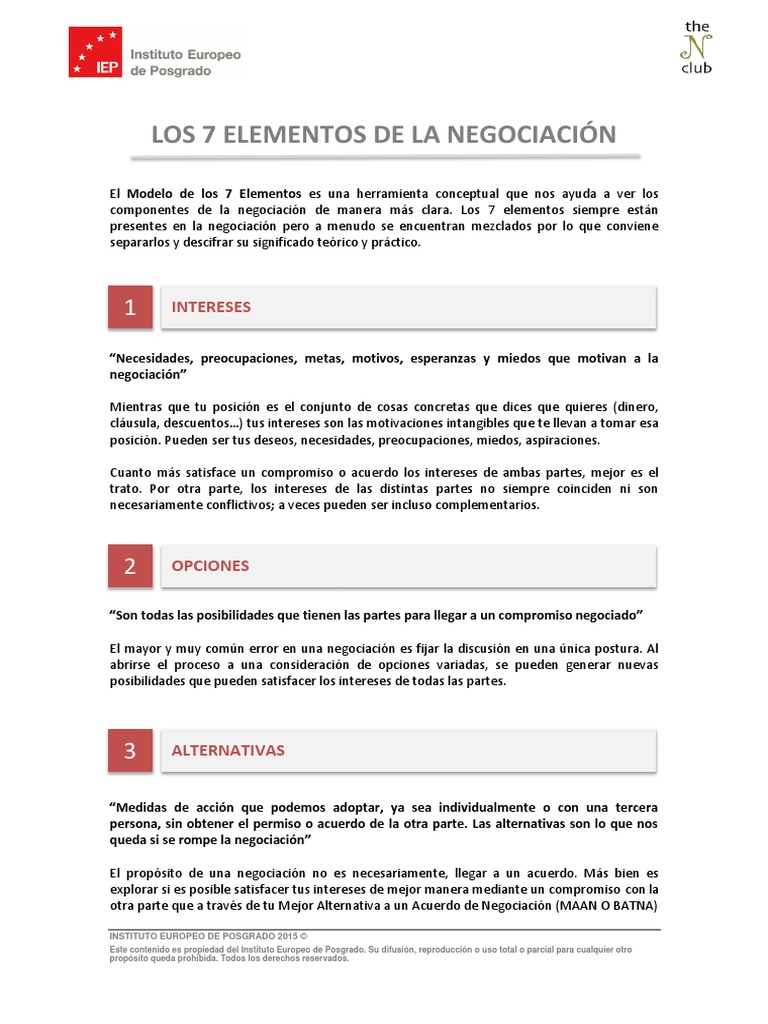 7 Elementos Negociacion PDF Negociaci n Legitimidad pol tica 