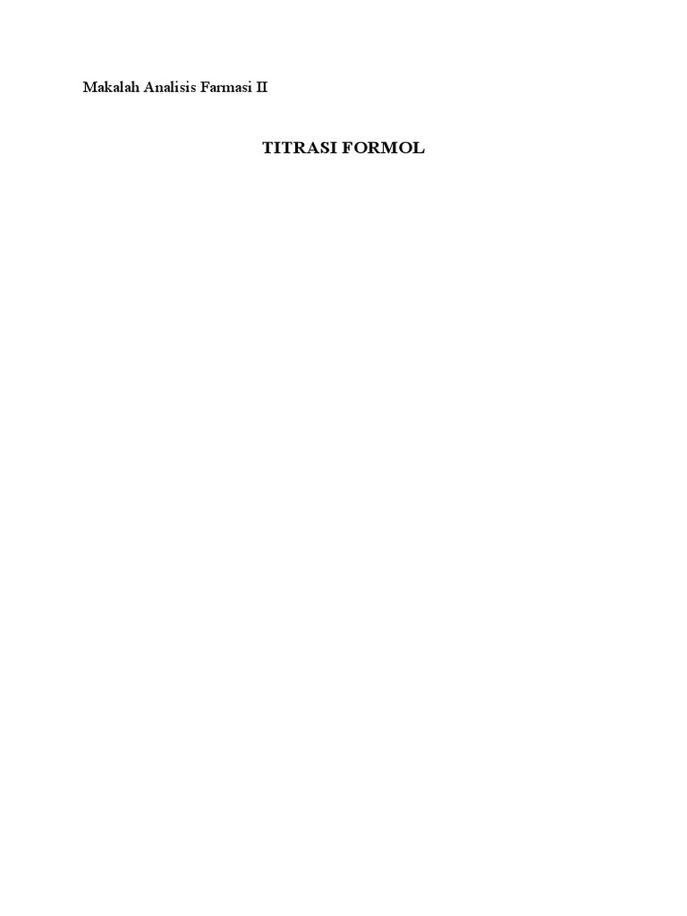 Titrasi Formol untuk Analisis Protein | PDF