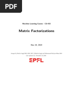 Machine Learning Course - Matrix Factorization