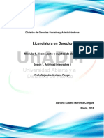 Licenciatura en Derecho: Módulo 1. Hecho, Acto y Sujetos de Derecho