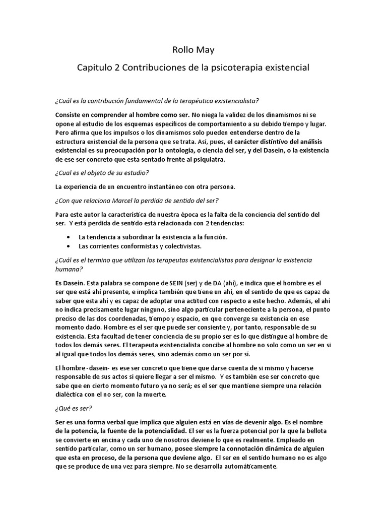 Rollo May Cap 2 | PDF | Existencia | Filosofía