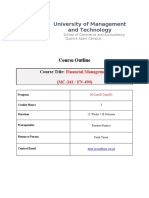 Financial Management Course Outline at UMT