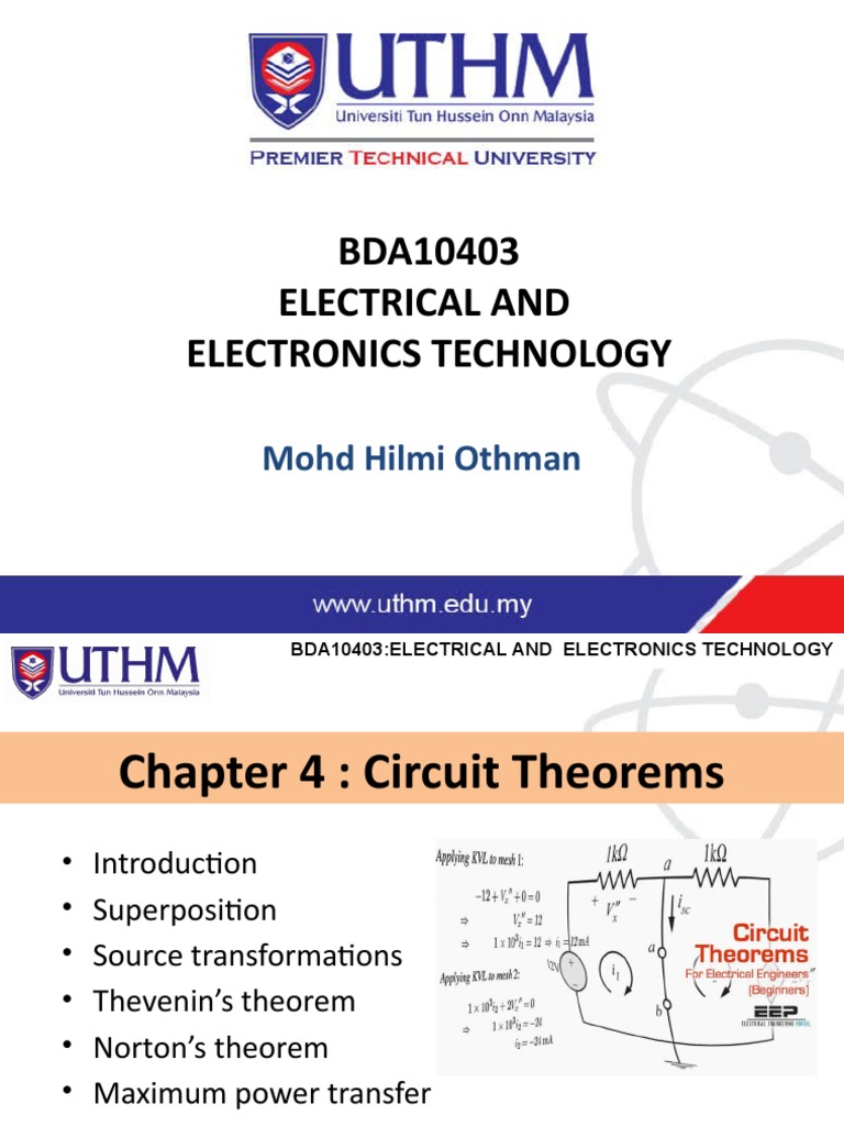 Circuit Theorems in Electronics | PDF | Electrical Network | Electrical ...