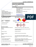 Alcohol isopropílico hoja datos seguridad