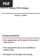 ECD 34: Analog CMOS Design: Lecture 1: Noise