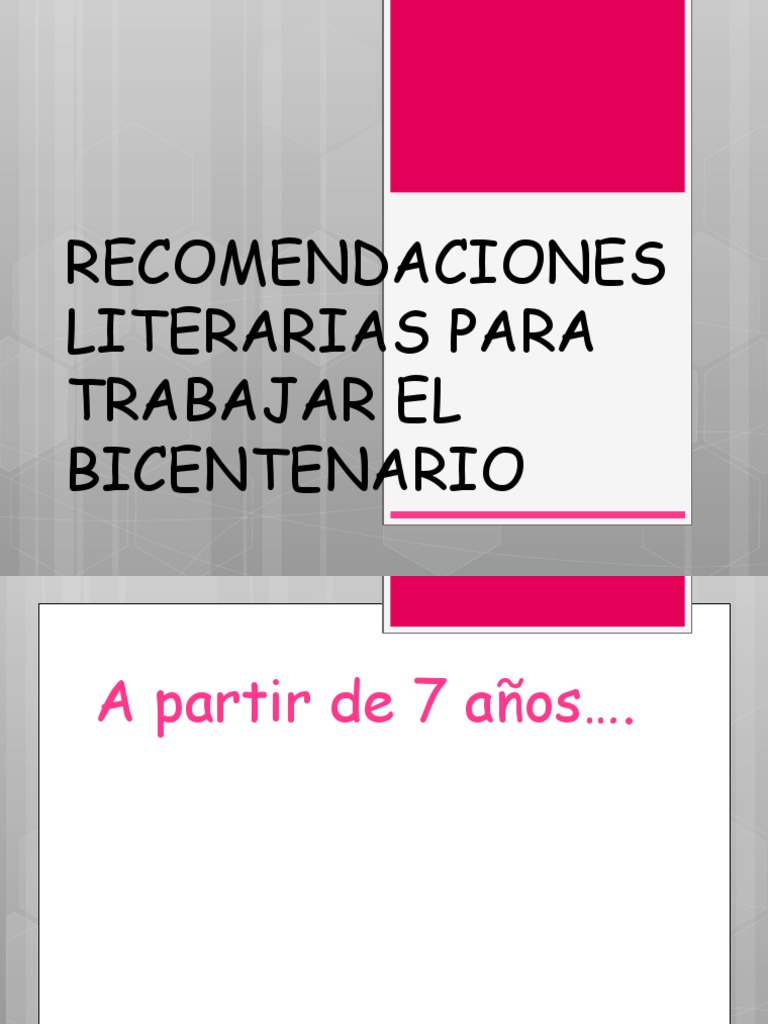 6) Recomendaciones Literarias para Trabajar El Bicentenario | PDF ...