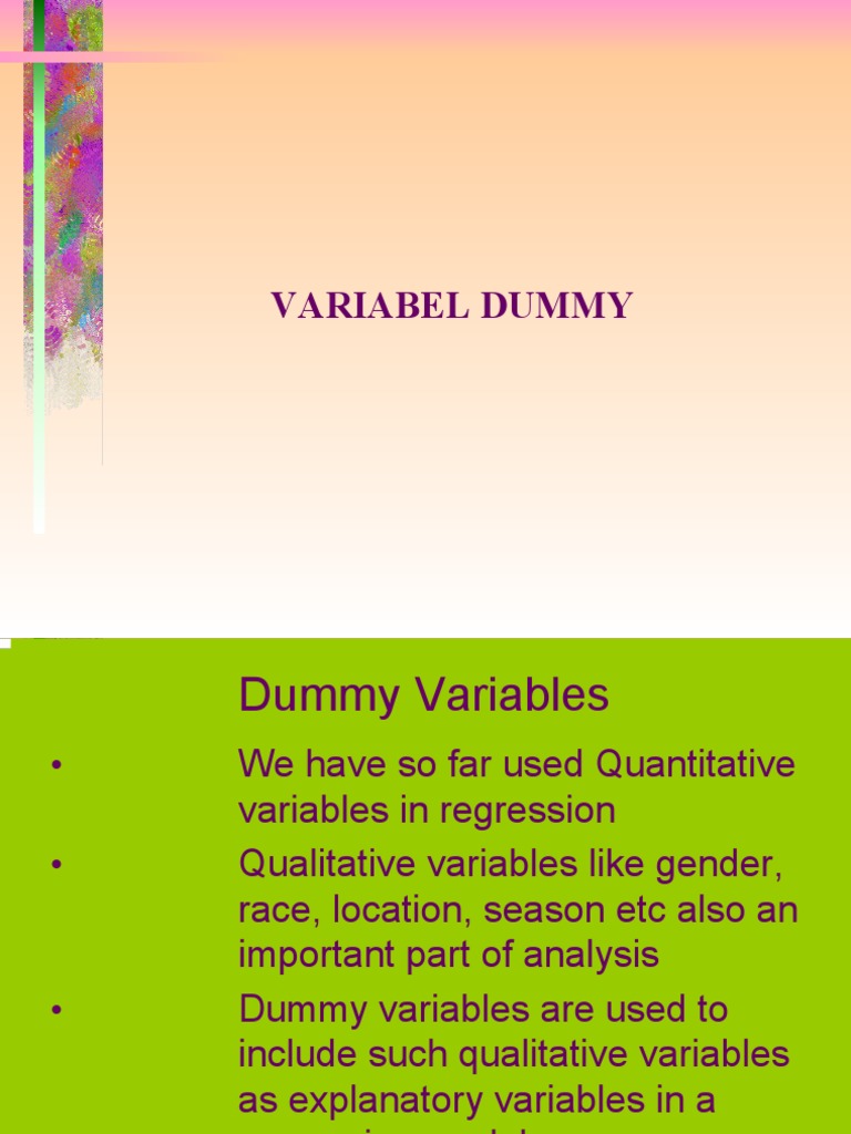 Regresi Dummy PDF Dummy Variable (Statistics) Multivariate Statistics