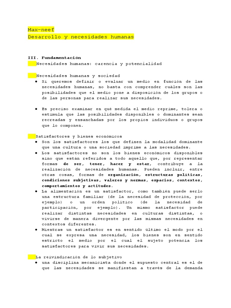 Max Neef | PDF | Taxonomía (biología) | Bienes