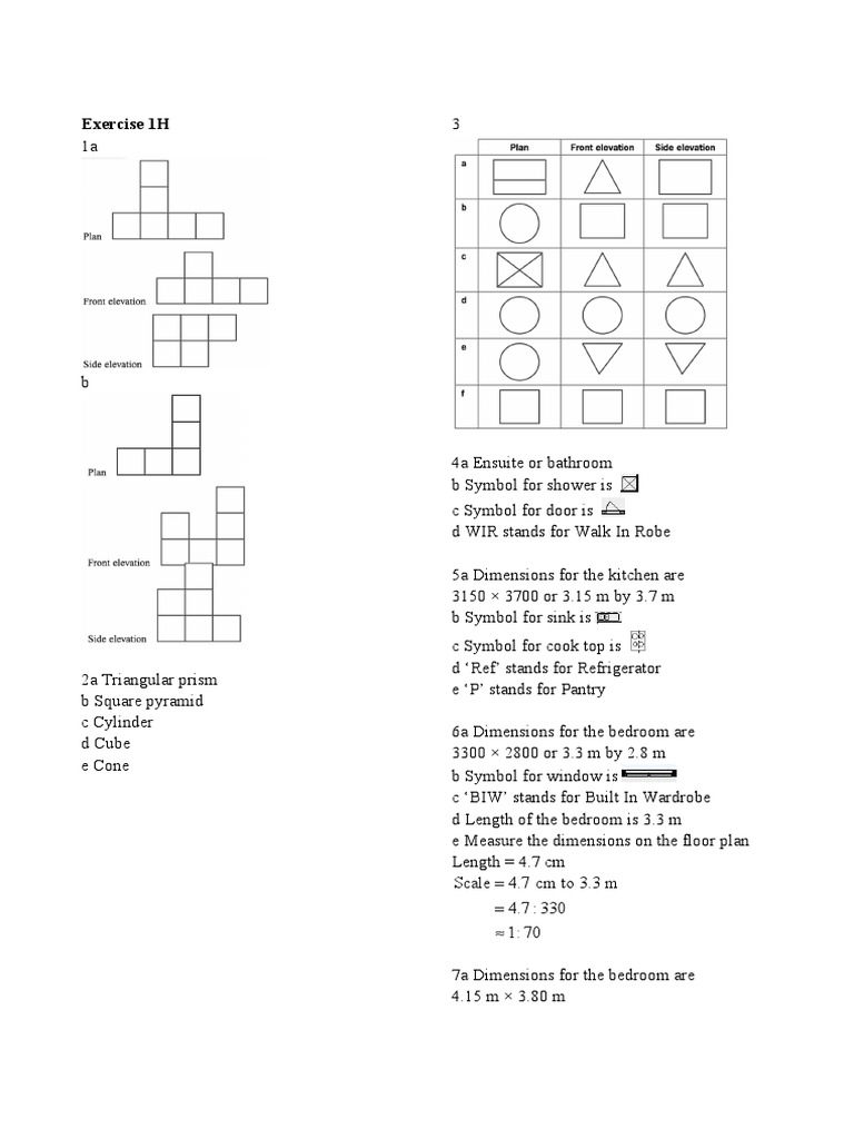 Exercise 1H | PDF | Length | Geometry