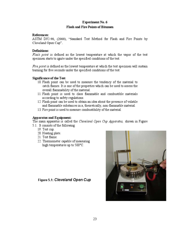 Flash and Fire Point Testing of Bitumen | PDF | Building Engineering ...