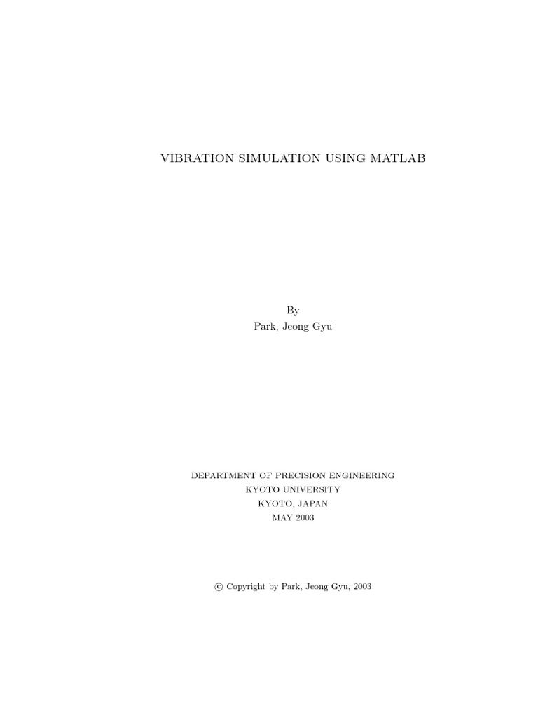 Vibration Using Matlab | PDF | Normal Mode | Matrix (Mathematics)