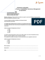 Test Technicien Spécialisé en Gestion D'entreprise Finance Comptabilité Commerce Management Ou Équivalent - VF