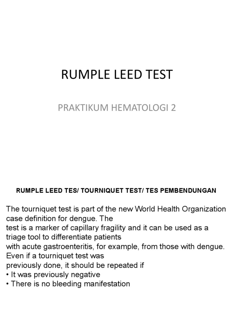 Rumple Leed Test