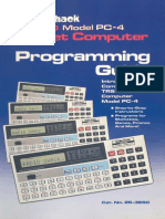 Model PC-4 Pocket Computer Programming Guide (19xx)(Tandy)