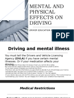 Mental and Physical Effects On Driving: Driver Education Program