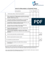 Critical Appraisal of A Meta-Analysis or Systematic Review