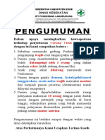 Pengumuman Corona Virus