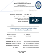La Physiologie Et La Physiopathologie de L'axe Hypothalamo-Hypophysaire.