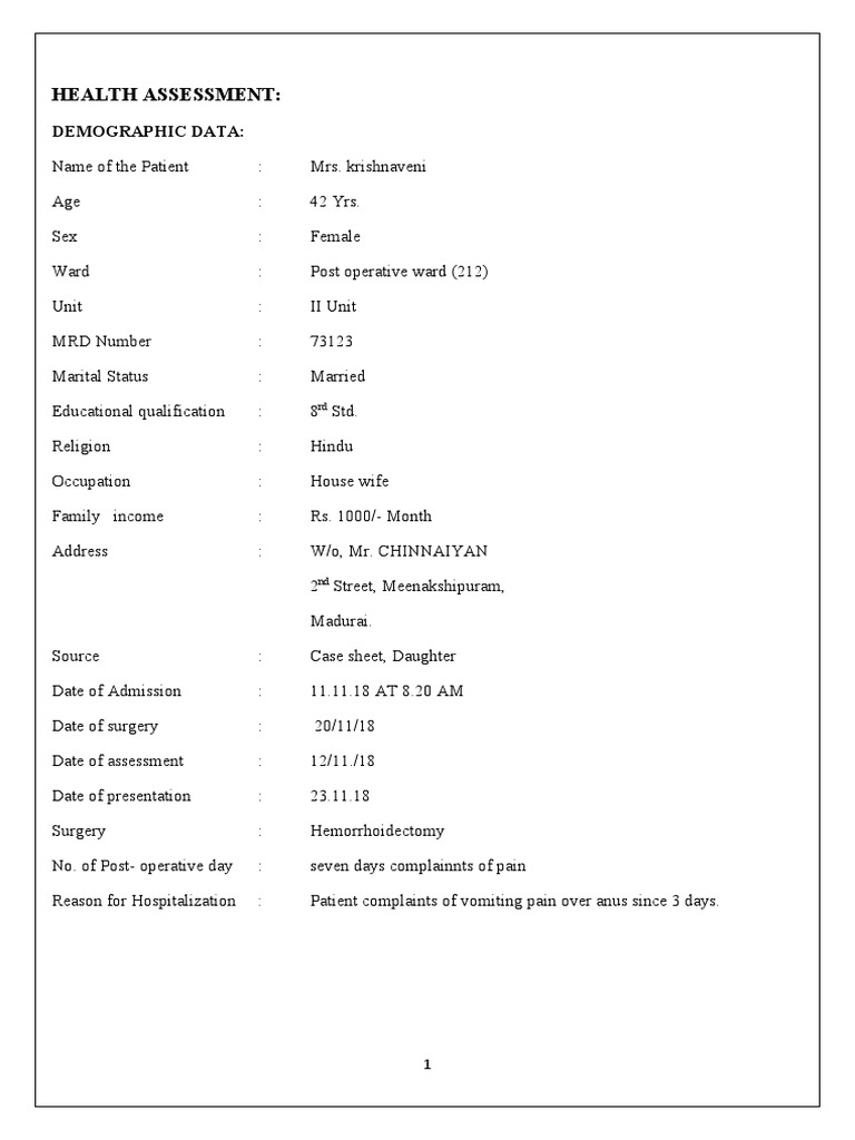 Appendicitis Case Study and Nursing Care | PDF | Healthy Diet | Health ...