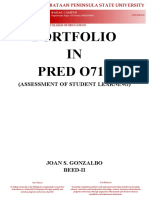 Portfolio IN PRED O713: (Assessment of Student Learning)