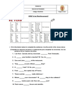 VERB To Be (Reinforcement) : Página 1 de 2