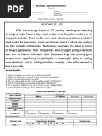 Questions:: Informal Reading Inventory Form 2