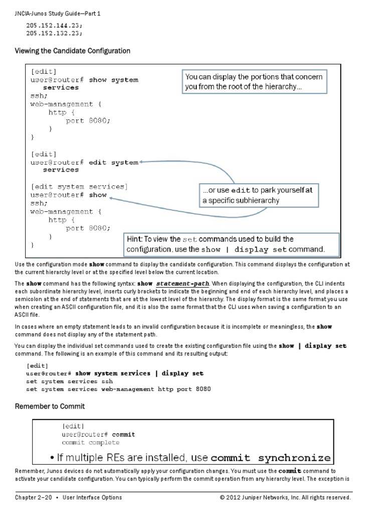 JNCIA-Junos User Interface Options Guide | PDF