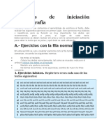 Ejercicios de iniciación a la mecanografía con la fila normal