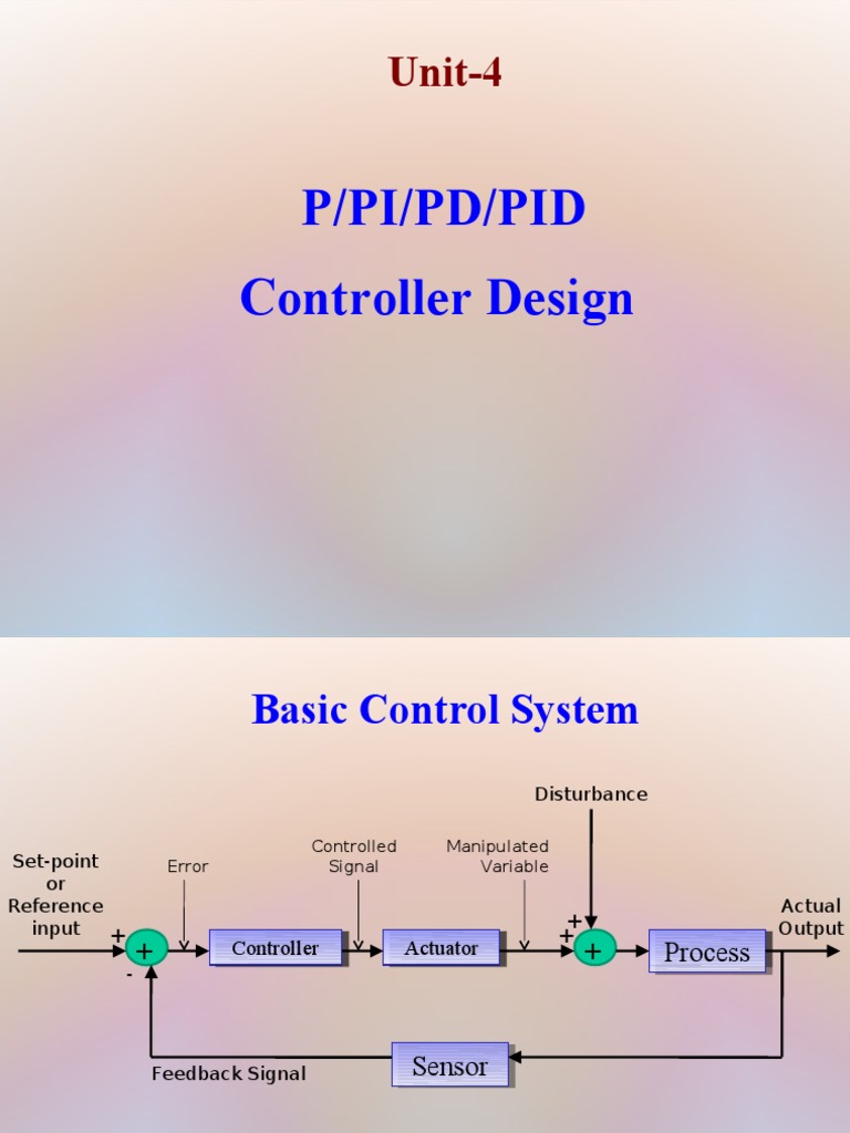 P/Pi/Pd/Pid Controller Design: Unit-4 | PDF | Control Theory | Systems ... image.