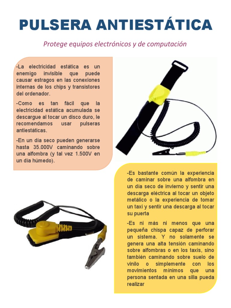 término análogo Pero Avenida Pulsera Antiestática | PDF | Pulsera | Descarga electrostática