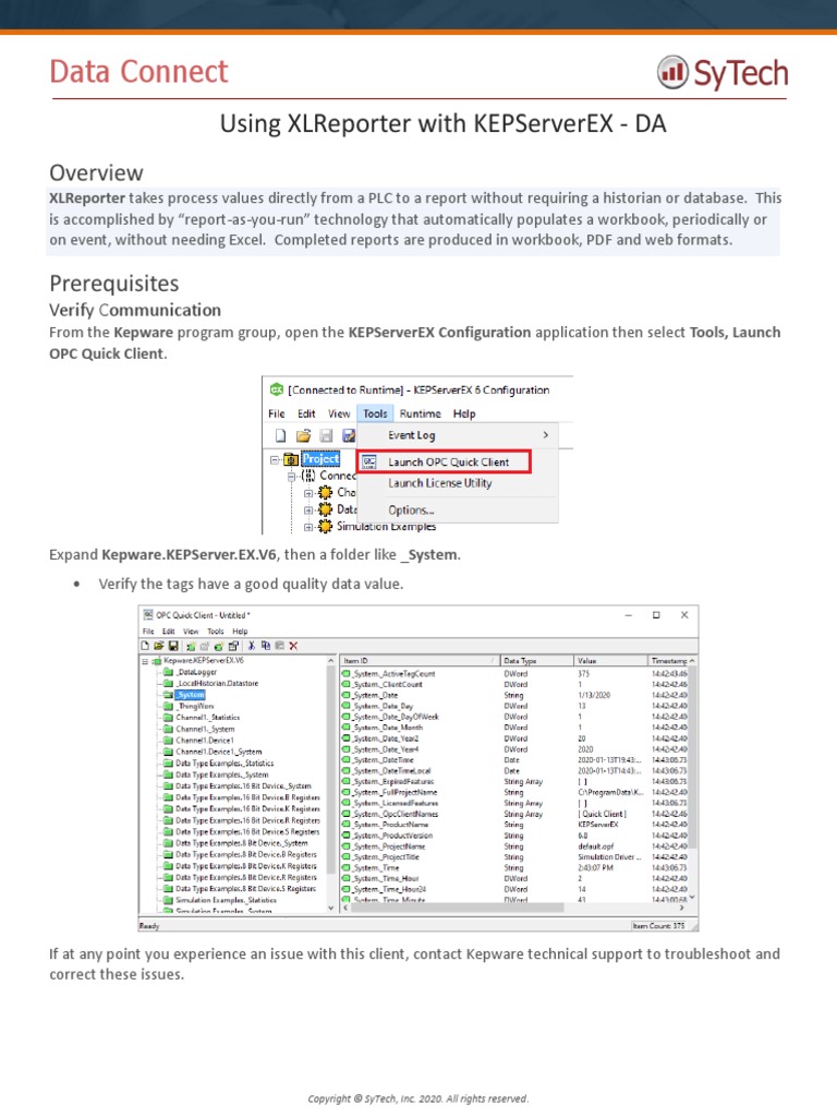 Data Connect: Using Xlreporter With Kepserverex - Da | PDF | Microsoft ...