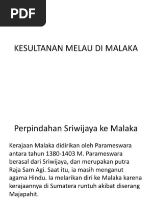 Kesultanan Melayu Di Malaka Pdf