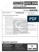 Gate Physics Test Series 1 2019 PDF