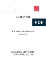 B.sc. (H) Mathematics Analysis II