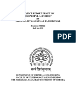Project Report Draft On "Isopropyl Alcohol" BY: Jariwala Divyangkumar Rajeshkumar Exam No-701022 Roll No:-821