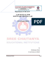 Lab Manual For Software Testing Lab: Department of CSE & IT
