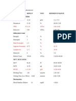 Test Result Unit Reference Range Hematology (23/07/2018) : WBC H 11,01 10 / L 3,80-10,60