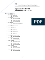 Pegasus3 R4 / R6 / R8 Compatibility List V1.13: Document History