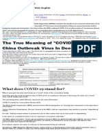 COVID-19: The True Meaning of "COVID-19" China Outbreak Virus in December 19