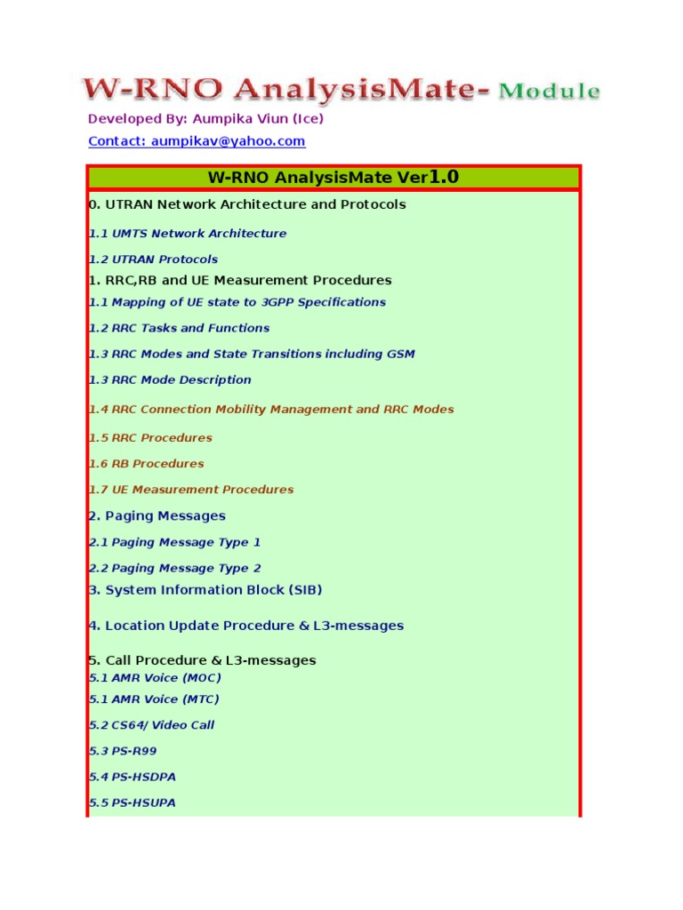 W-RNO Analysis Mate V1.0 | PDF | Business