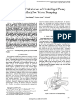 Design and Calculation of Centrifugal Pump (Impeller) For Water Pumping