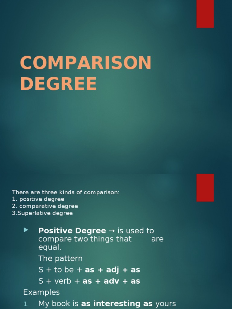 Comparison Degree (Done) PDF Philology Language Arts & Discipline