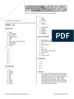 Cumulative Test Answer Keys A Units 1-5: Grammar