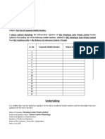 Undertaking: Sr. No. Corporate Mobile Number Unique Porting Code