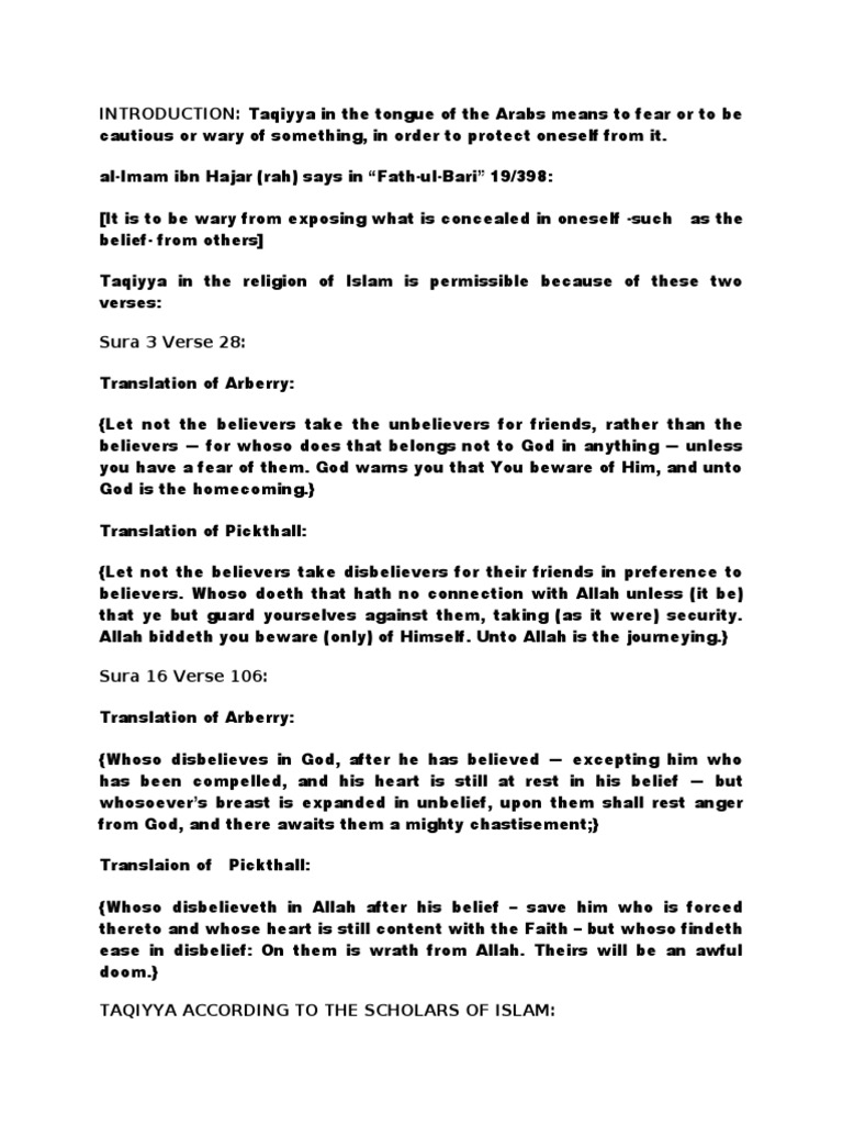 Taqiyya The Two Faced Religion Pdf Shia Islam Kafir